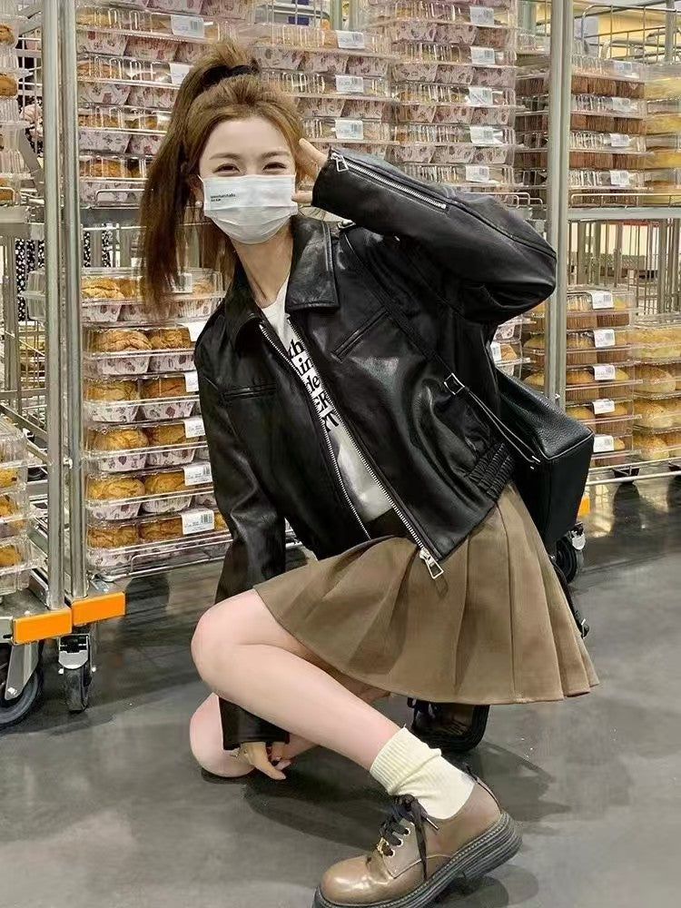 WW | Einfarbige Lederjacke