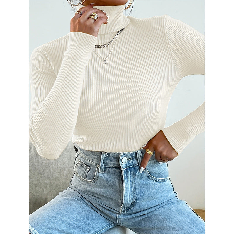 Damen Rollkragenpullover mit modernem Rippdesign WW