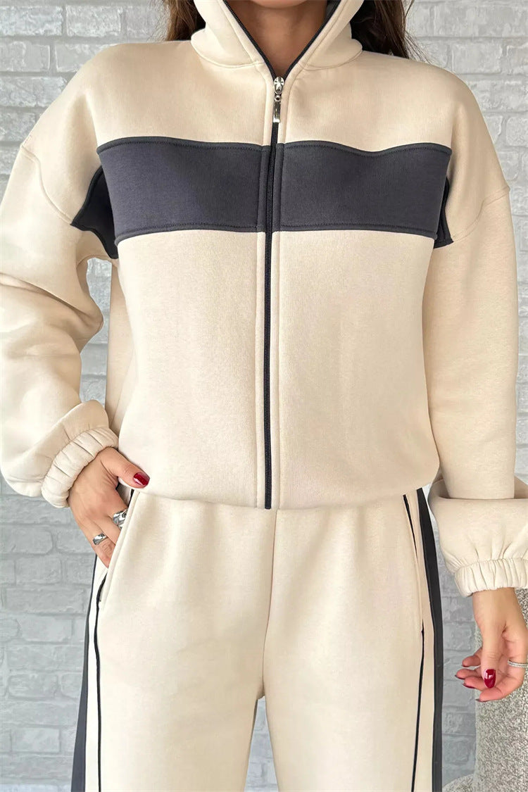 Damen sportliches Fleece-Set mit hohem Kragen und feuchtigkeitsregulierenden Eigenschaften WW