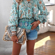 Damen Blusenshirt mit floralem Design und lässigem Schnitt WW