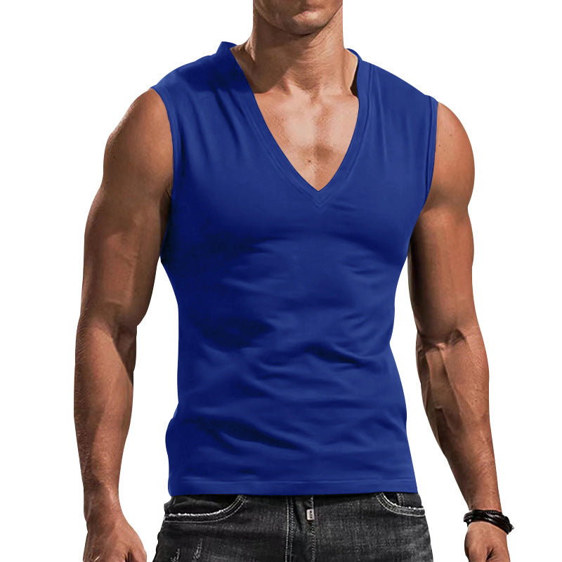 Herren ärmelloses V-Ausschnitt T-Shirt aus atmungsaktivem Material WW