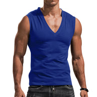 Herren ärmelloses V-Ausschnitt T-Shirt aus atmungsaktivem Material WW