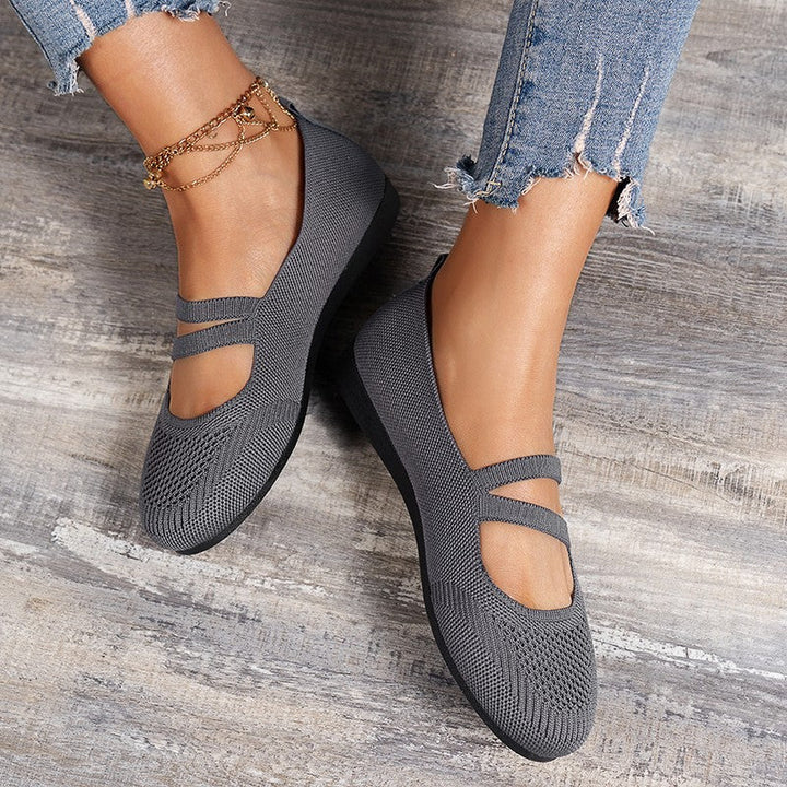W&W Mode | Flache Slipper Mit Riemen Über Dem Spann Und Flacher Sohle Für Damen