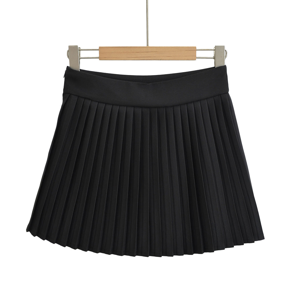 Damen Plissierter Rock mit elastischem Taillenbund und schwingendem Saum WW