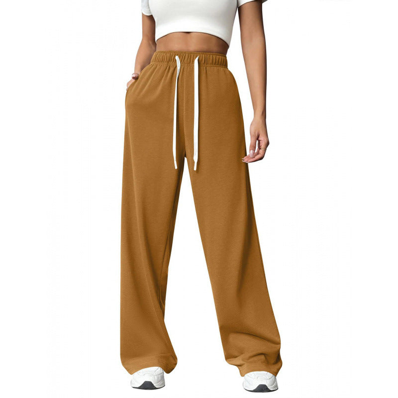Damen Bequeme und lässige Freizeithose mit weitem Schnitt und elastischem Bund WW