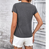 Damen Basic T-Shirt mit rundem Ausschnitt und Kurzarm WW