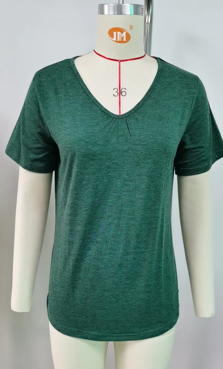 Damen lässiges V-Ausschnitt T-Shirt aus atmungsaktiver Baumwolle WW