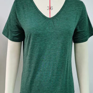 Damen lässiges V-Ausschnitt T-Shirt aus atmungsaktiver Baumwolle WW
