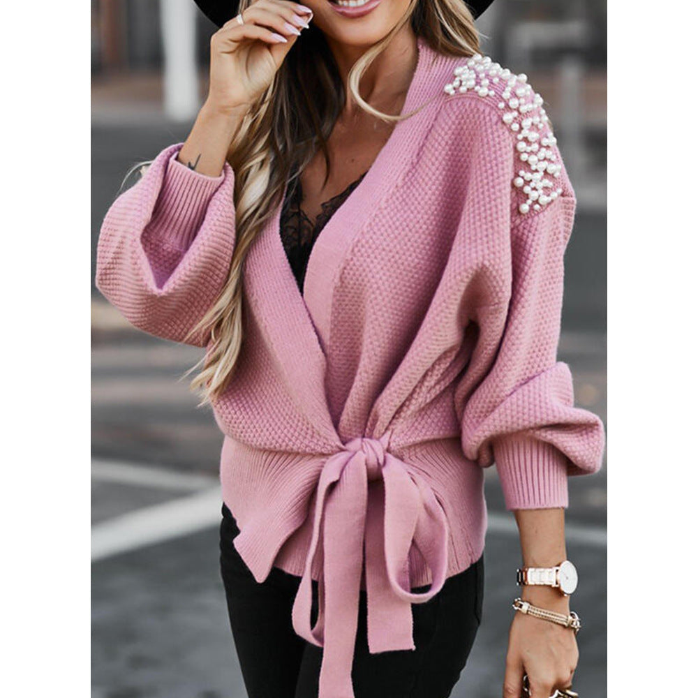 WW | Offene Front Binden Front Strickjacke Pullover