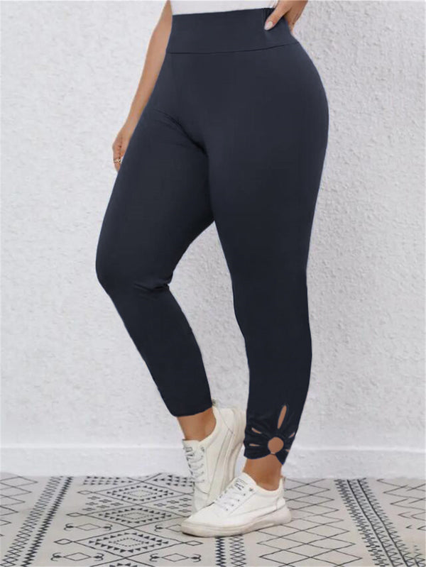 Damen Hochtaillierte Sportleggings mit dekorativen Ausschnitten WW