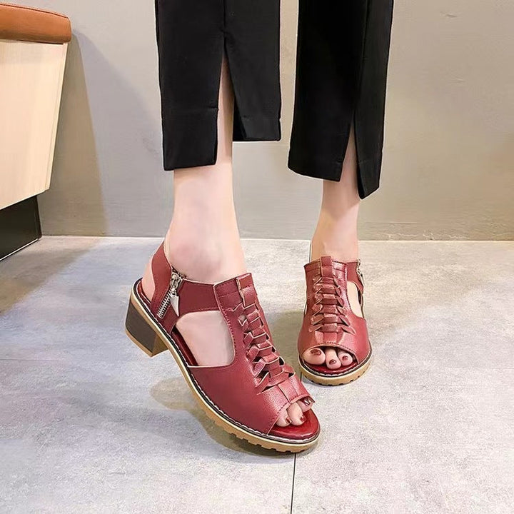W&W Mode - Orthopädische Sandalen mit Absatz | Bequeme Sandalen für Damen mit Spitzendesign