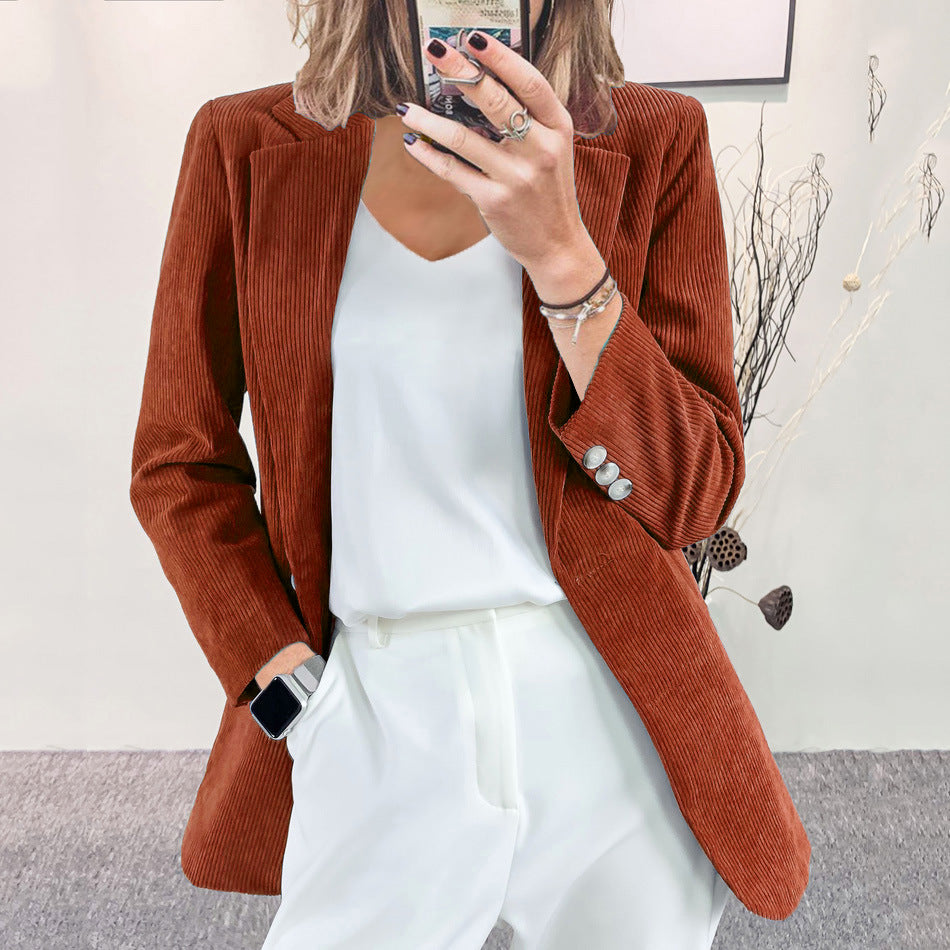 Damen Cordblazer mit feiner Textur und eleganten Details WW