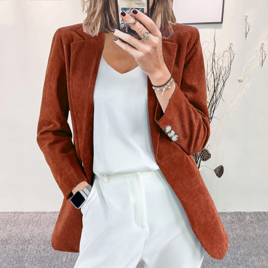 Damen Cordblazer mit feiner Textur und eleganten Details WW