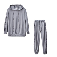 Damen Sportliches Loungewear-Set mit Kapuze und seitlichen Streifen WW