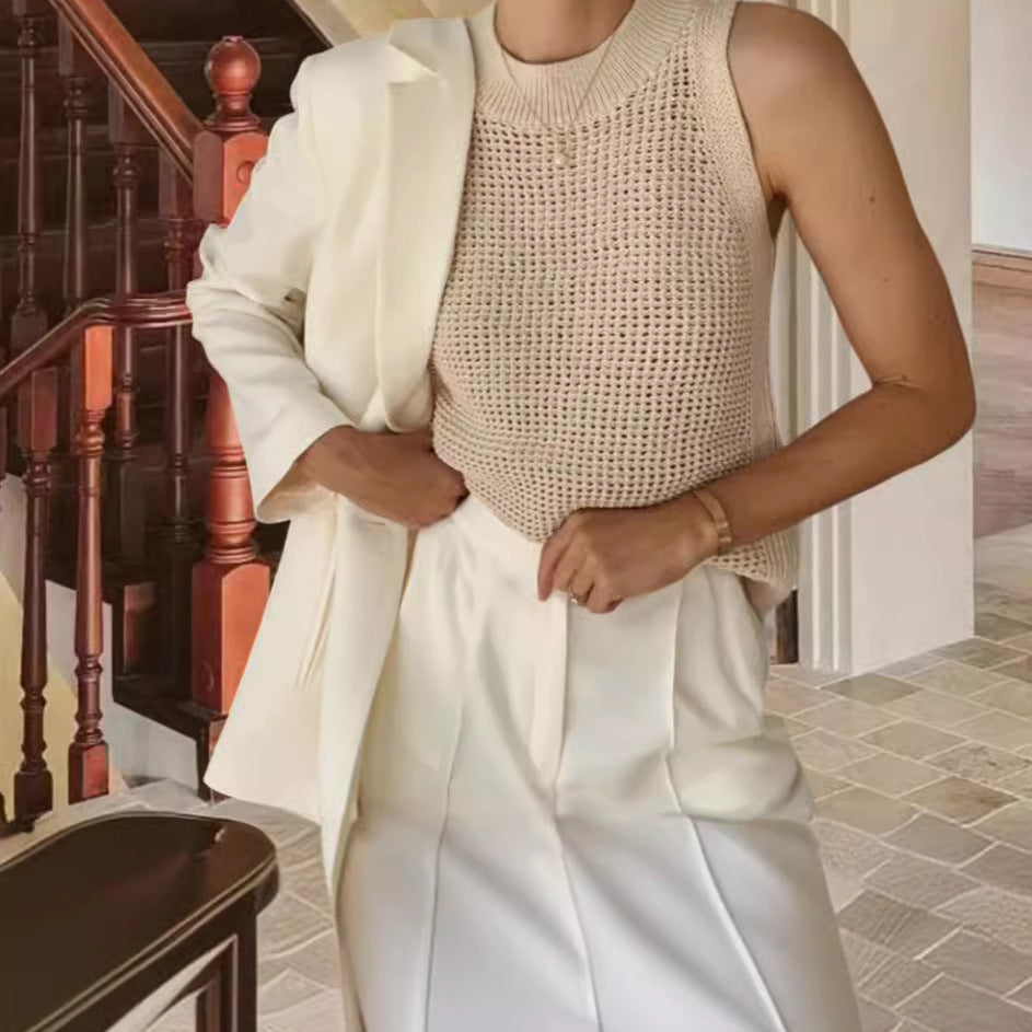 Damen Strickoberteil mit raffiniertem Lochmuster W&W Mode
