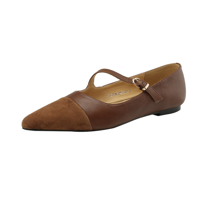 Damen Slingback Ballerinas mit klassischem Riemchen und spitzem Design WW