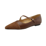 Damen Slingback Ballerinas mit klassischem Riemchen und spitzem Design WW