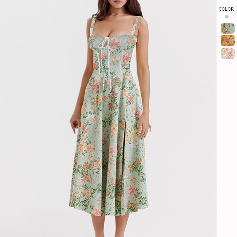 W&W Mode | Gedrucktes Blumenkleid Korsettmodell
