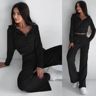 Damen Sportliches Fleece-Set mit Kapuze WW
