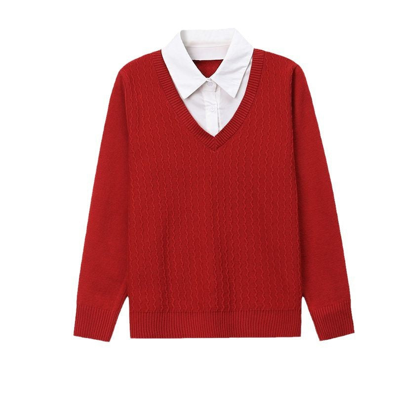 Damen Strickpullover mit V-Ausschnitt und strukturiertem Design WW
