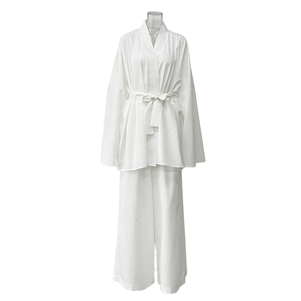 Damen elegantes Lounge-Set aus softem Material mit weitem Schnitt W&W Mode