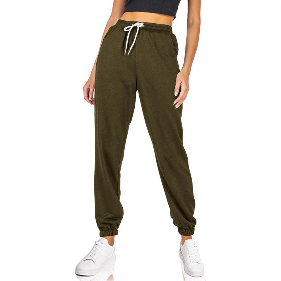 Damen bequeme Sweatpants mit elastischem Bund und Taschen WW