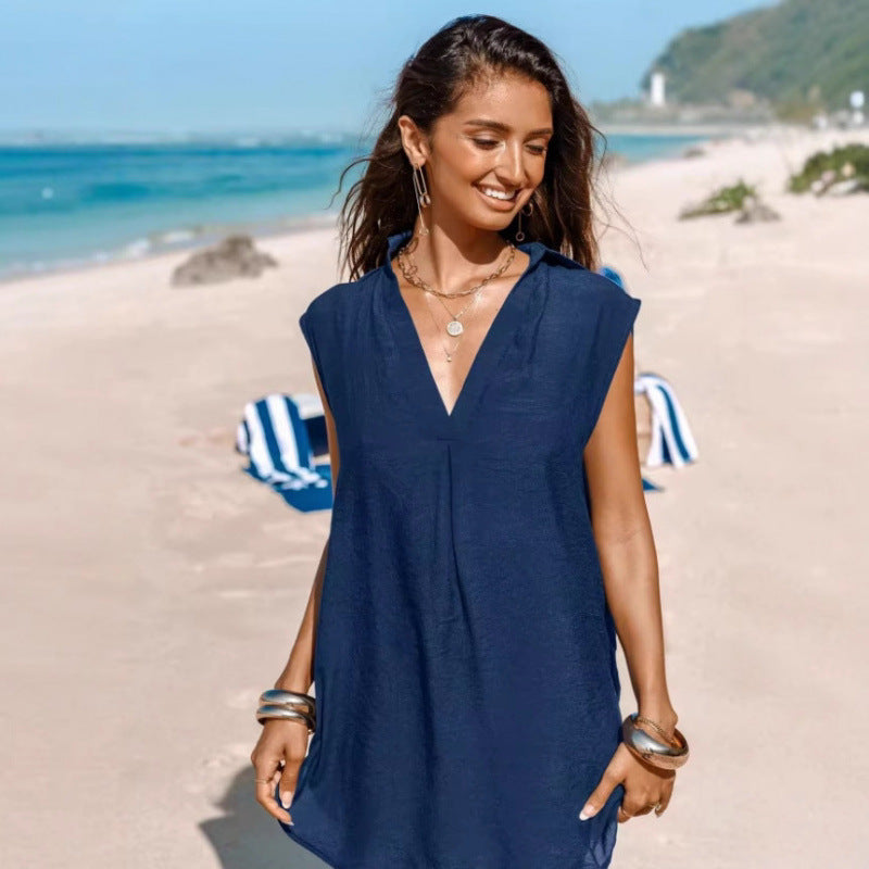 Damen Strandkleid mit leichter, luftiger Baumwolle WW