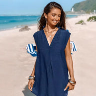 Damen Strandkleid mit leichter, luftiger Baumwolle WW