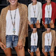 Damen lässiger Cardigan mit offenen Front und fließender Passform WW