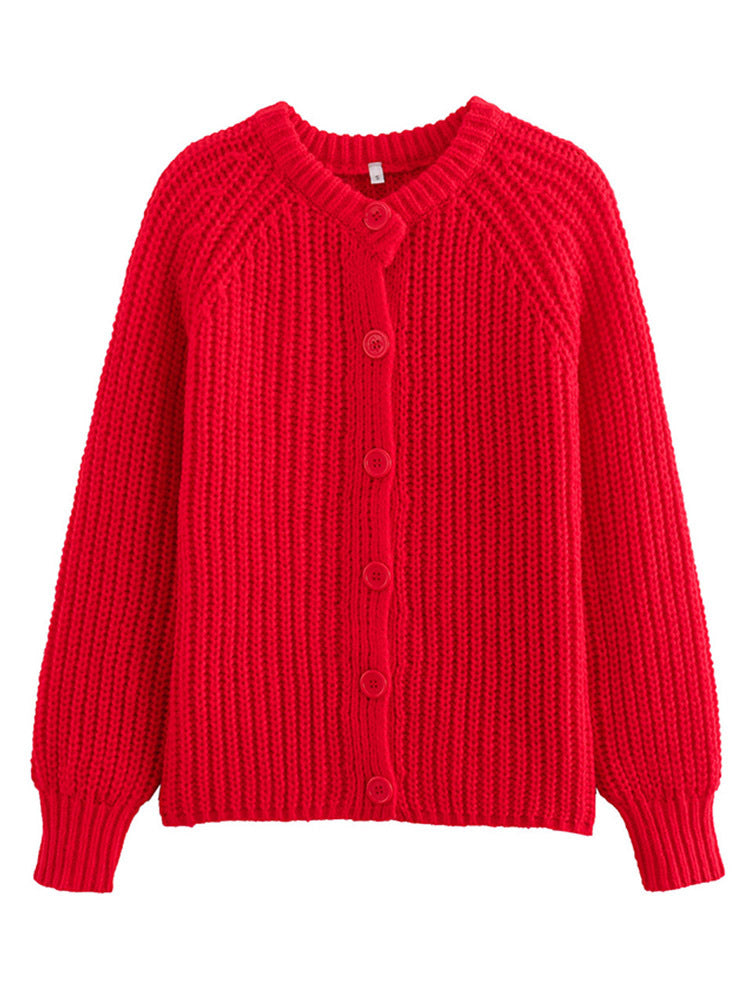 Damen Strickjacke mit klassischer Knopfleiste und Raglanärmeln WW