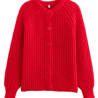 Damen Strickjacke mit klassischer Knopfleiste und Raglanärmeln WW