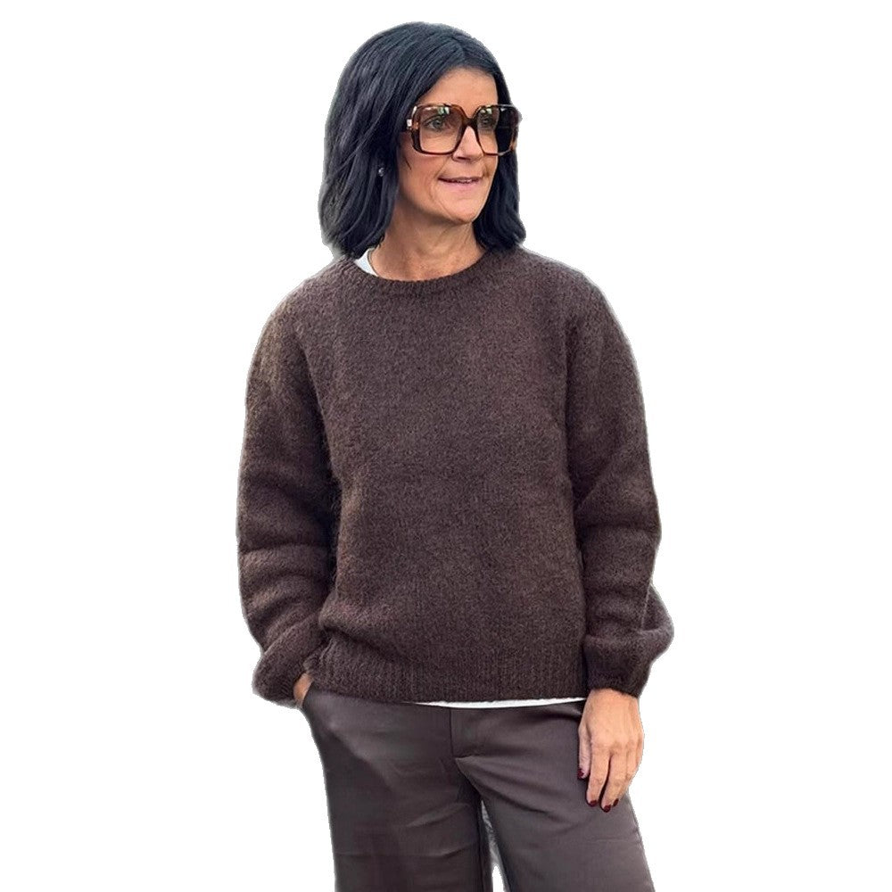 Damen stilvoller Relaxed-Fit Pullover mit voluminösen Ärmeln WW