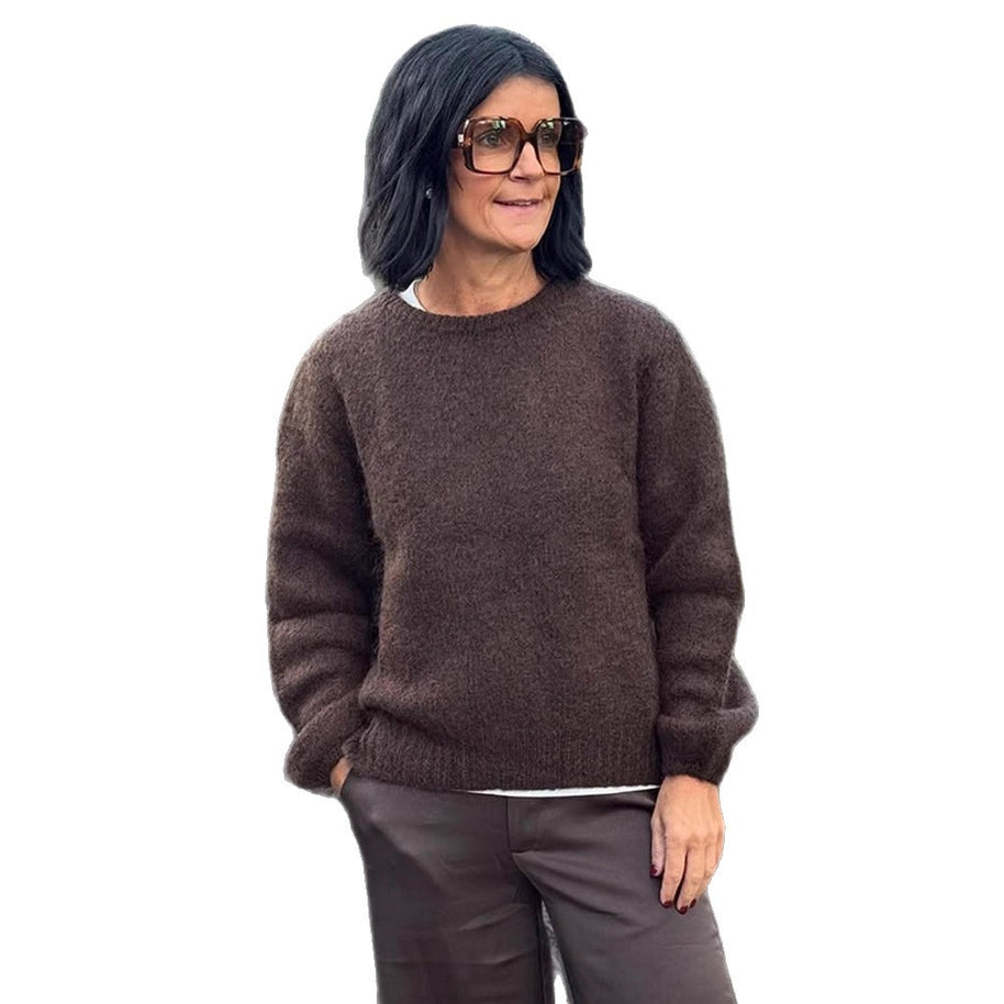 Damen stilvoller Relaxed-Fit Pullover mit voluminösen Ärmeln WW