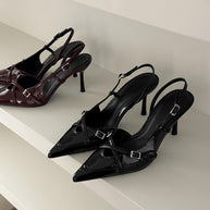 Damen Slingback Pumps mit stilvollem Überkreuzriemen WW