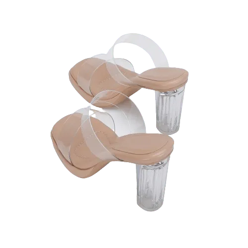 WW | Schuhe mit transparentem dickem Absatz