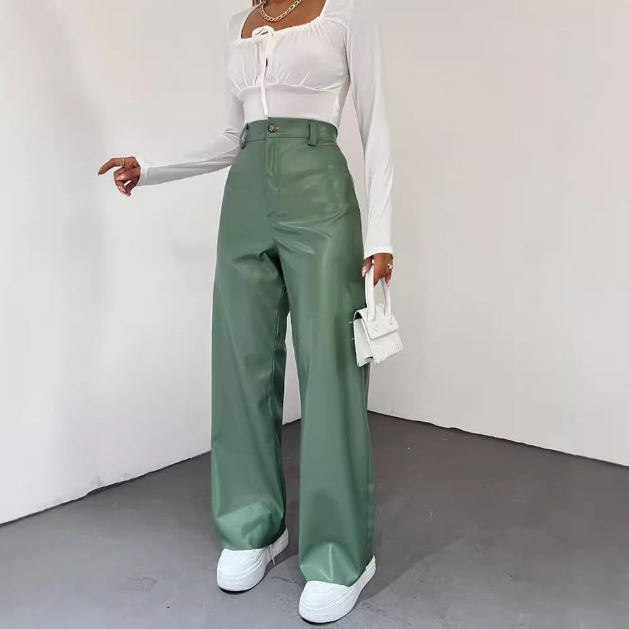 Damen Weite Hochbundhose aus leichtem Material mit eleganter Passform WW