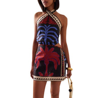 Damen Cut-Out Maxikleid mit asymmetrischem Design und floralen Mustern WW