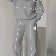 Damen sportliches Fleece-Anzugset mit Stehkragen und praktischen Taschen WW