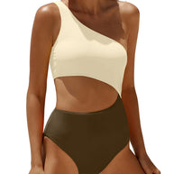 Femme Ein-Schulter Cut-Out Einteiler Badeanzug WW