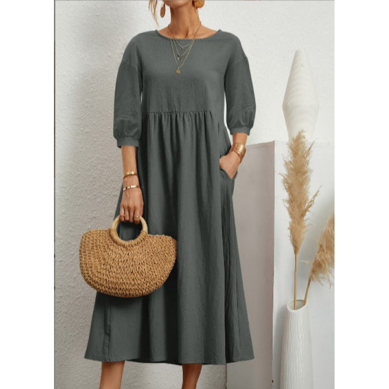 Damen Maxikleid mit lässigem Schnitt und voluminösen Ärmeln WW
