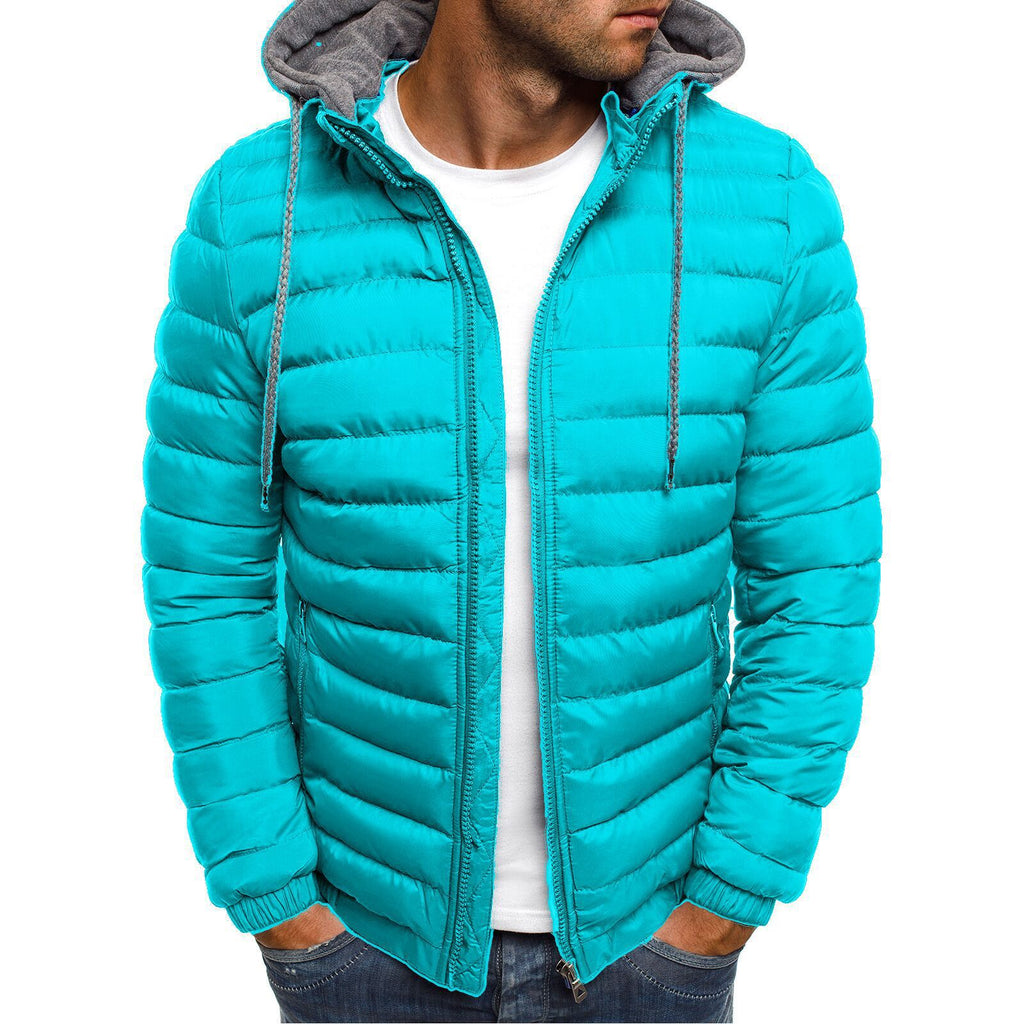 Herren Leichte Steppjacke mit abnehmbarer Kapuze und weichem Innenfutter WW