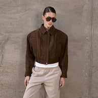 Damen Snacklederjacke mit lässigem Schnitt WW