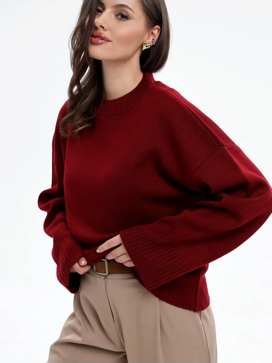 Damen Bequemer Oversized Pullover mit strukturiertem Rippmuster WW