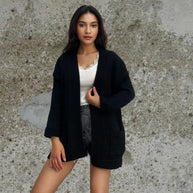 Damen Strickjacke mit großen Taschen und lässigem Schnitt WW