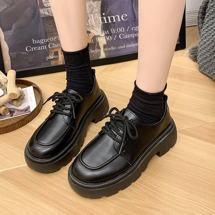 Damen klobige Plateau Schnürschuhe W&W Mode