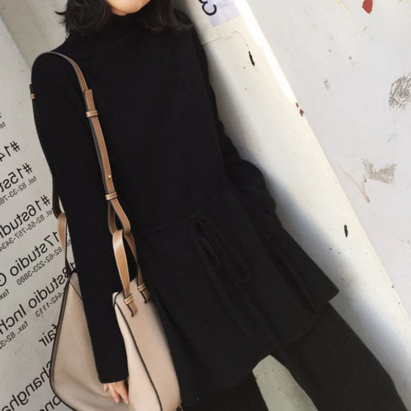 Damen Strickensemble mit lässigem Design und elegantem Gürtel WW