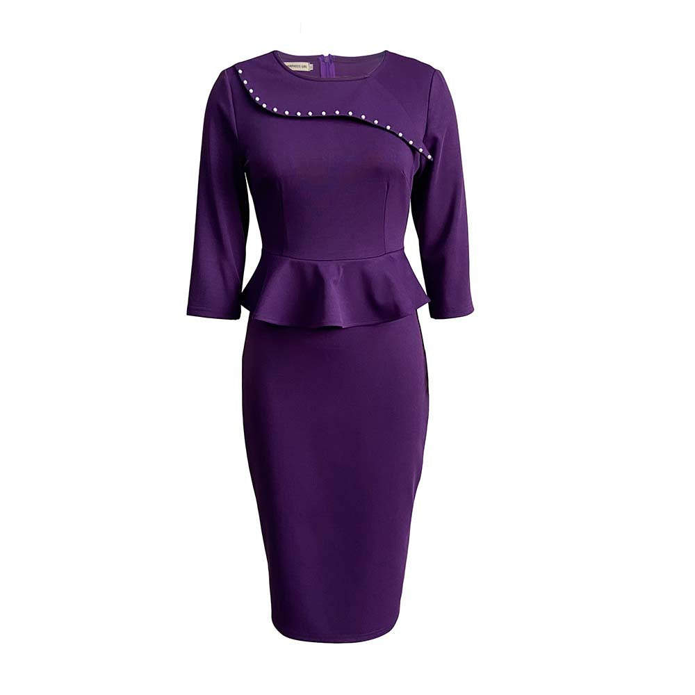 WW | Damenformelles Peplum-Top und Bleistiftrock-Set