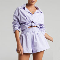 Damen stilvolles oversize Button-Up Hemd WW