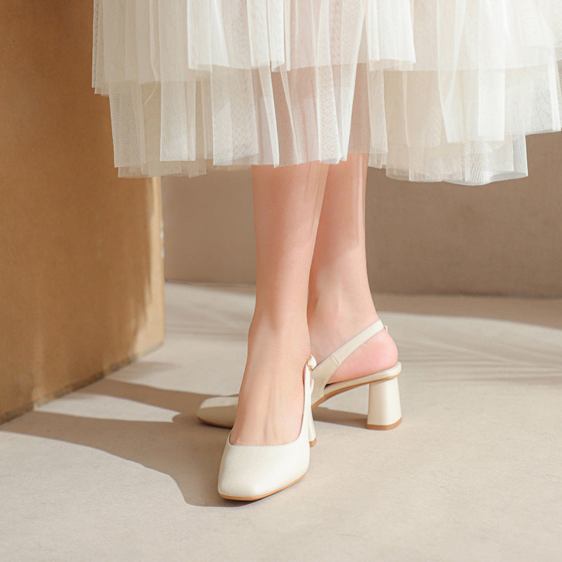 Damen Slingback Blockabsatz Pumps WW