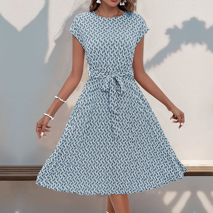 Damen Midikleid mit asymmetrischem Schnitt und modischem Bindegürtel W&W Mode